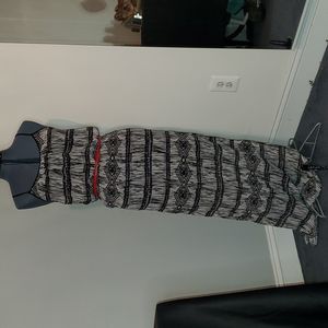 City Triangles, Medium, Navy blue and White print dress